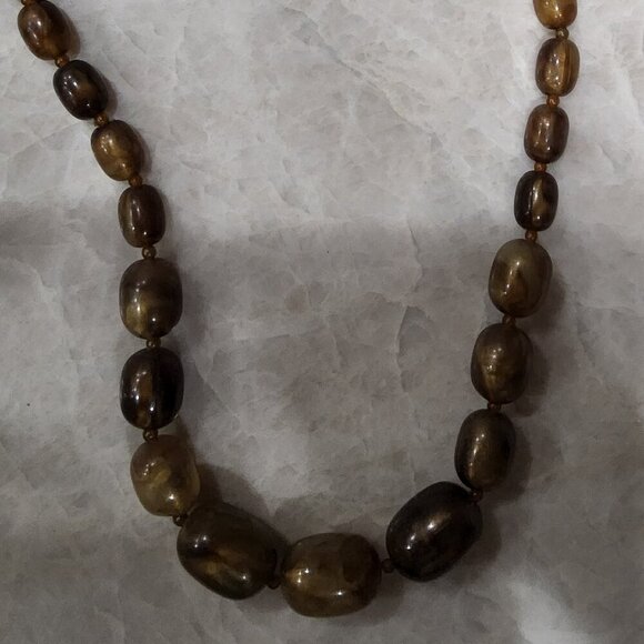 Vintage Necklace * Beaded balls brown * Mid century jewelry - Picture 3 of 5